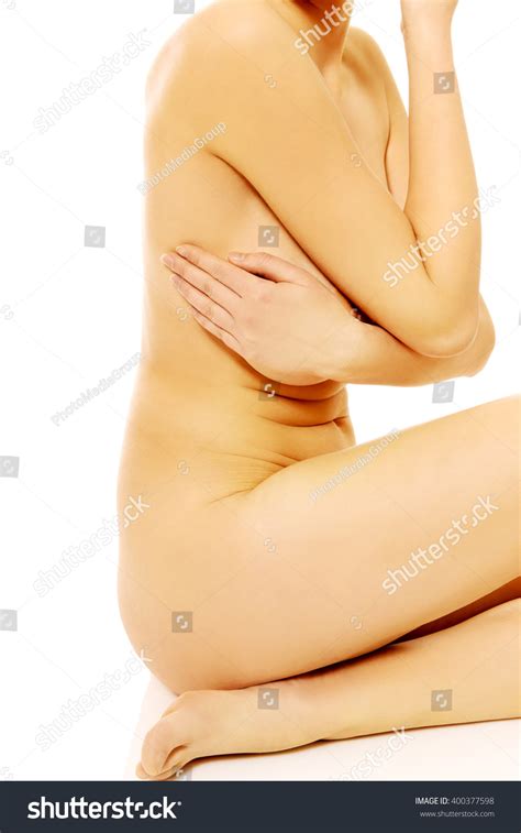Side View Nude Woman Sitting On Stock Photo 400377598 Shutterstock
