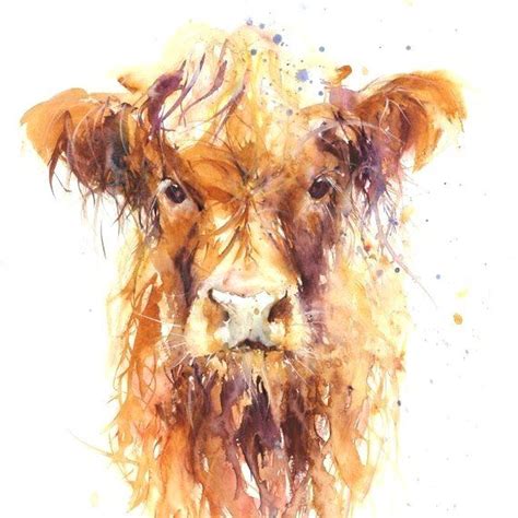 Cow Art Limited Edition Print Highland Cow Watercolour Painting