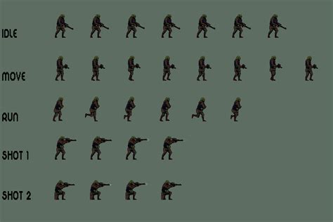 Free Soldier Sprite Sheets Pixel Art By 2d Game Assets On Dribbble