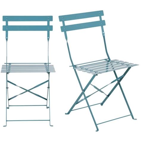 Chaises De Jardin Pliantes En Acier Bleu Turquoise X Maisons Du