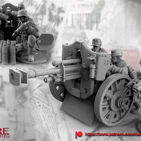 3D Printable WWII German Luftwaffe Medium Artillery By BattleCat Miniatures