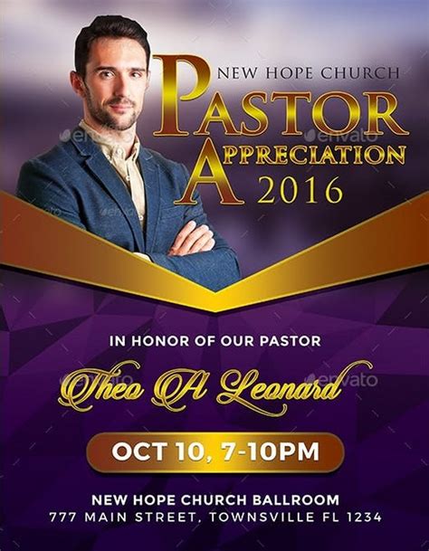 Pastor Appreciation Flyer Templates Free