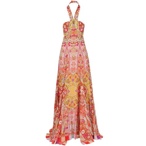 Etro Abito Zodiac Floral Print Halter Gown Mitchell Stores