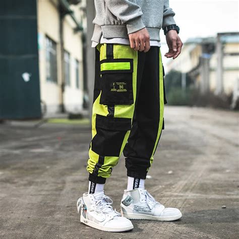 Men Hip Hop Pant Multi Pocket Splicing Trousers Fashion Feet Leisure