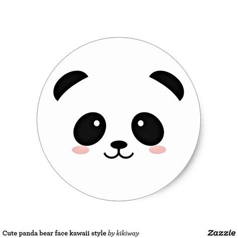 Cute Panda Bear Face Kawaii Style Classic Round Sticker Kawaii Panda