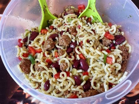 Nudelsalat Mit Hackfleisch Von Malima Chefkoch