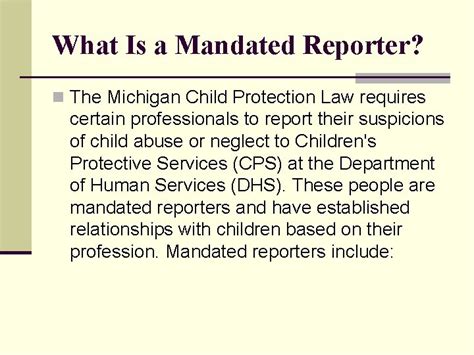 Mandated Reporting Rules And Procedures For The State