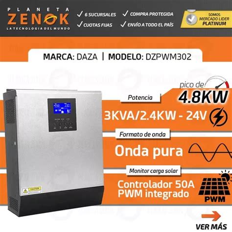 Inversor Cargador Bateria Solar 3000w 3kva Pwm 50a 220v 24v En Venta En