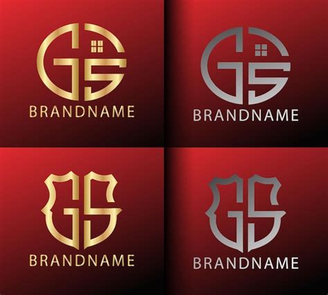 Moderne Monogramm Anfangsbuchstaben Gs Logo Designvorlage Premium Vektor