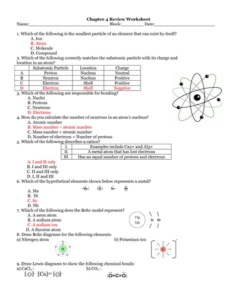 16 Best Images of Molecules And Atoms Worksheet Answer Key - Atoms Ions and Isotopes Worksheet ...