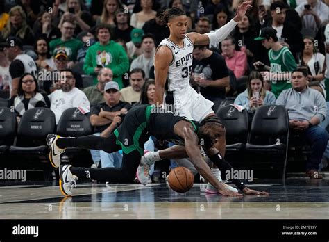 Boston Celtics Guard Jaylen Brown 7 Falls After He Was Fouled By San