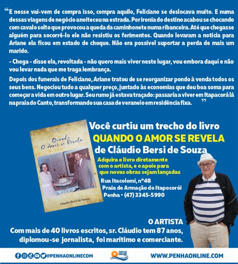 Trecho Do Livro Quando O Amor Se Revela Do Escritor Cl Udio Bersi