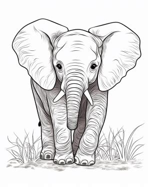 Printable Coloring Pages Large Elephant