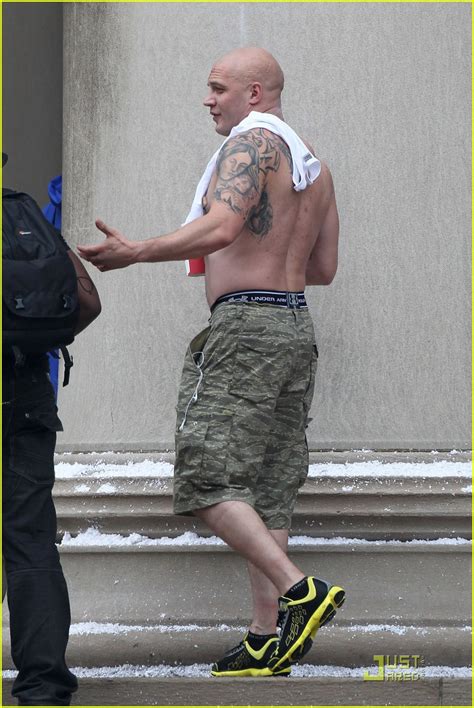 Shirtless Tom Hardy On The Set The Dark Knight Rises Tom Hardy