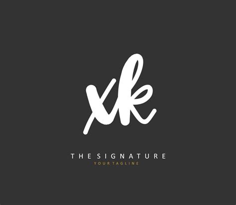 X K Xk Initial Letter Handwriting And Signature Logo A Concept Handwriting Initial Logo With