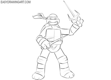 How To Draw A Ninja Turtle Easy Drawing Art