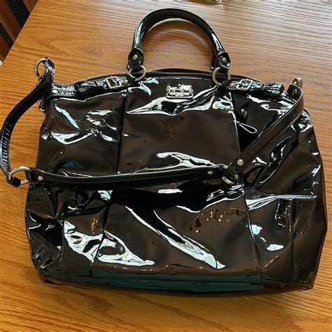 Coach Black Patent Tote Gem