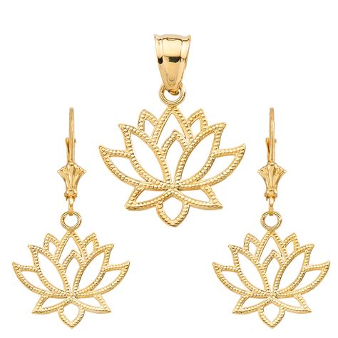 Gold Lotus Flower Pendant