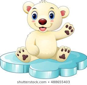 Cartoon Baby Polar Bear Sitting On Vetor Stock Livre De Direitos