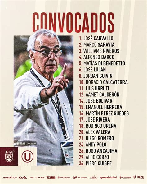 Universitario De Deportes La Lista De Convocados De Jorge Fossati Para