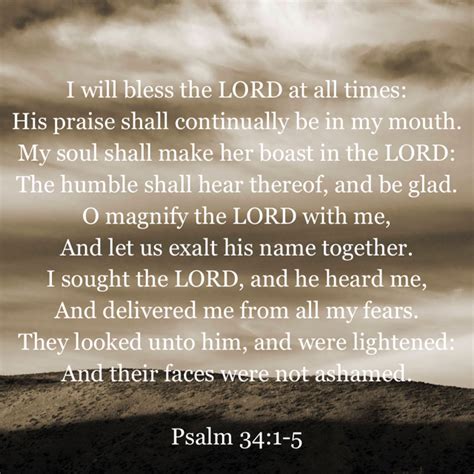 Psalm I Will Bless The Lord At All Times His Praise Shall