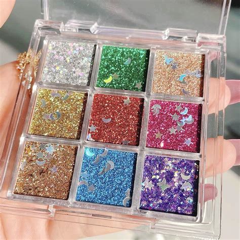 Amys Diary 9 Colors Pressed Glitter Eyeshadow Palette