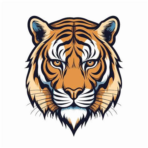 Etiqueta Engomada Del Vector Del Logotipo Del Tigre Vector Premium