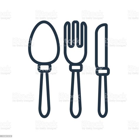 Cutlery Icon Vector Isolated On White Background Cutlery Sign Stock