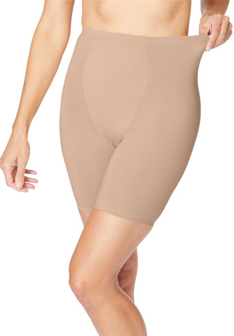 Secret Solutions Womens Plus Size Invisible Shaper Light Control Long Leg Shaper