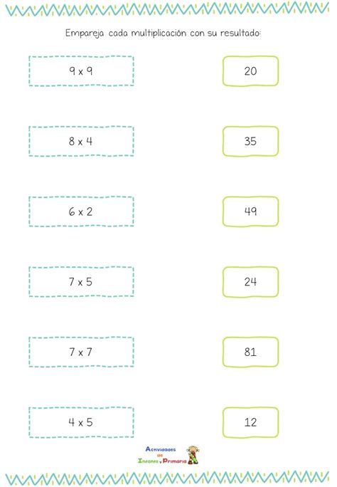 Tablas De Multiplicar Sin Resultados