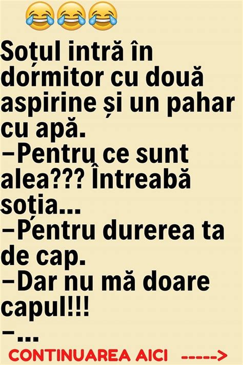 Soțul intră în dormitor cu două aspirine și un pahar cu apă Pentru ce