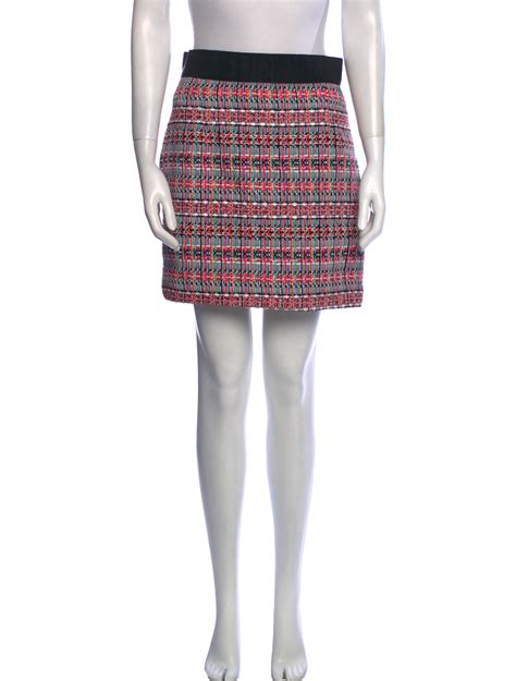 Milly Tweed Pattern Mini Skirt Pink Skirts Clothing Wm The