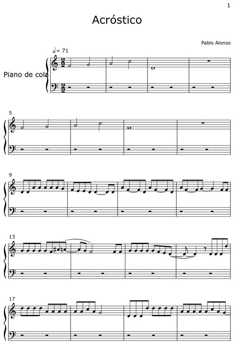 Acr Stico Sheet Music For Piano