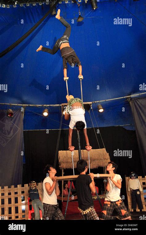 Circus Performance In Cambodia Stock Photo Alamy