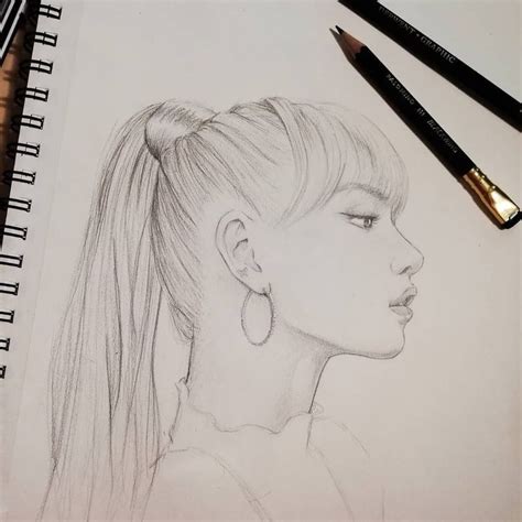 BLACKPINK Lalisa Manobal Fanart Cool Pencil Drawings Abstract Pencil