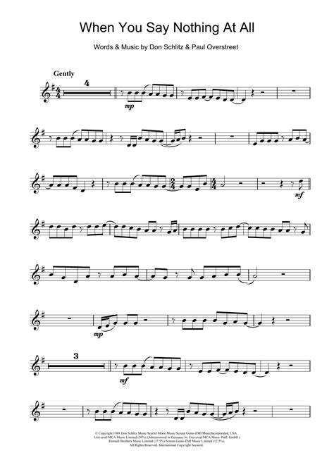 When You Say Nothing At All By Ronan Keating Sheet Music For Flute Solo