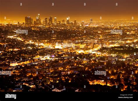 Night view over Los Angeles, California Stock Photo - Alamy