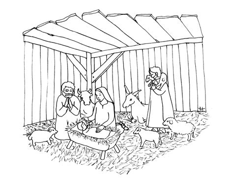 Coloring Pages Christmas Nativity Scene