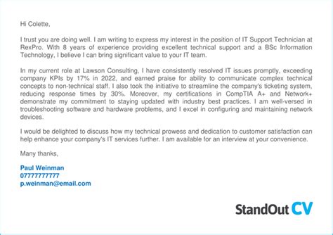 3 IT Support Cover Letter Examples Get The Job