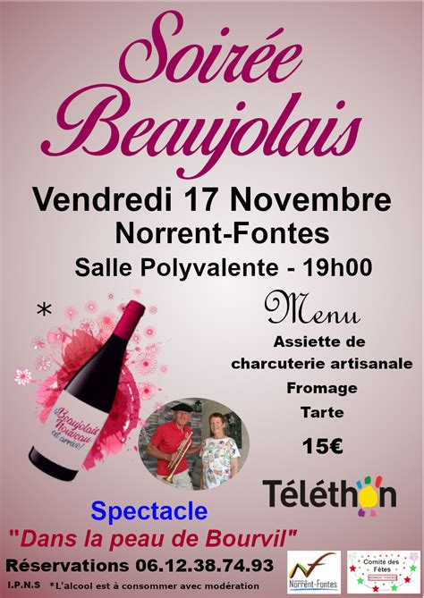 Soirée Beaujolais Bourvil Norrent Fontes