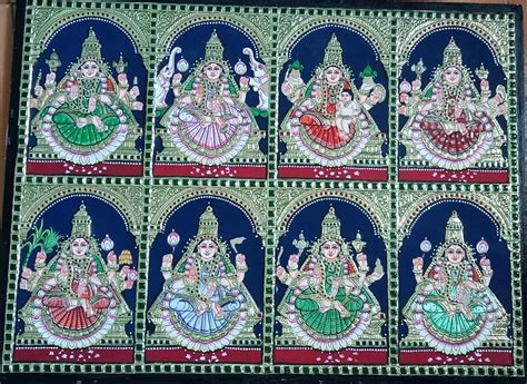 Ashta Lakshmi Tanjore Painting 18 X 24 International Indian