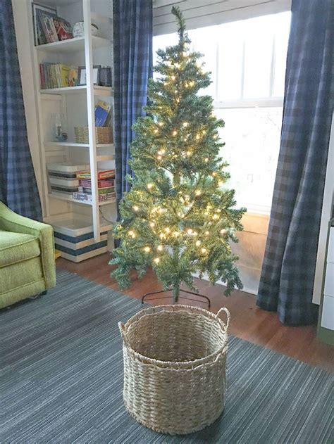 Turn A Storage Basket Into A Christmas Tree Basket