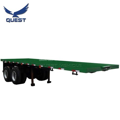 Quest Double Axles Flatbed Ft Shipping Container Trailer For Sale