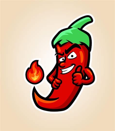 Premium Vector Hot Chill Pepper Mascot Illustration