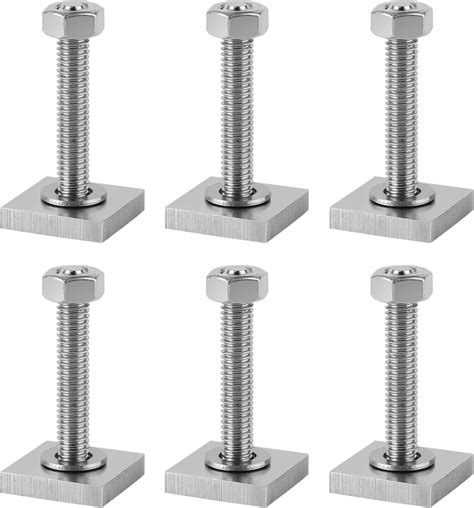 Efuturetime 6 X T Nut Adapter M6 35mm Nutensteine Edelstahl 2x2x0 4cm