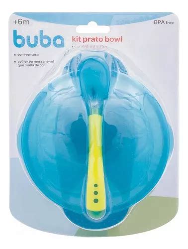 Kit De Comida Cuenco Con Tapa Y Cuchara Buba Baby Blue Mercadolibre