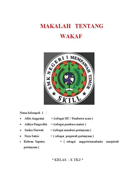 Makalah Wakaf Pengertian Wakaf Rukun Wak Pdf