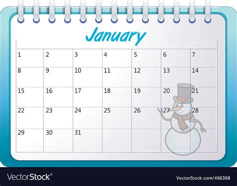 January Cartoon Calendar Binnie Lethia