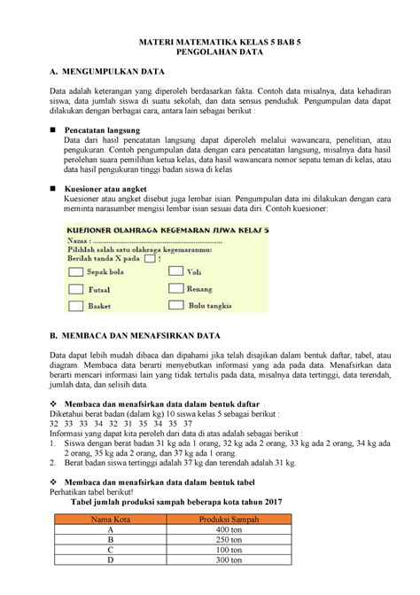 Contoh Soal Matematika Pengolahan Data Kelas 6 Siswa Pintar NBKomputer