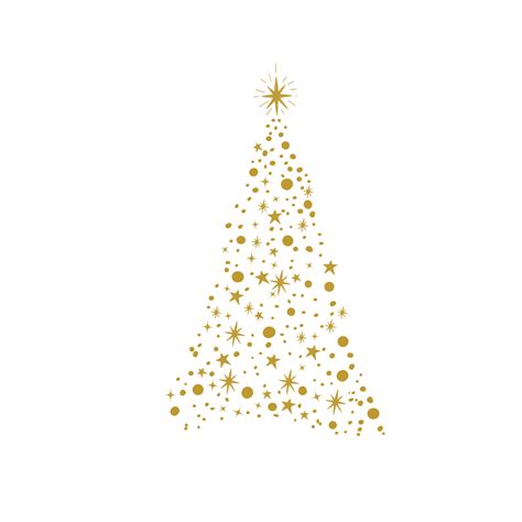 Golden Sparkle Christmas Tree Png